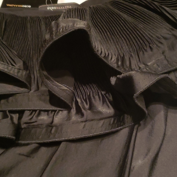 BCBGMaxAzria New DRESS One-Shoulder Ruffle Layered BLACK Mini Party Club NWT - Picture 7 of 14